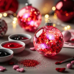 DIY galaxy ornament created at home with vibrant colors and sparkling effects