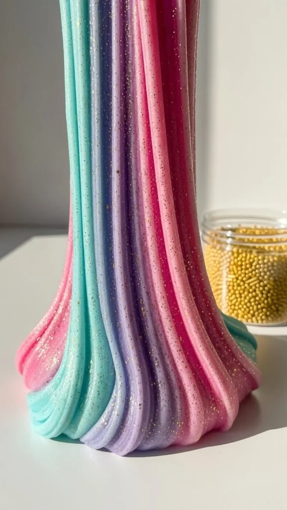 Menmaid Sunset Slime showcasing vibrant colors inspired by sunset hues.