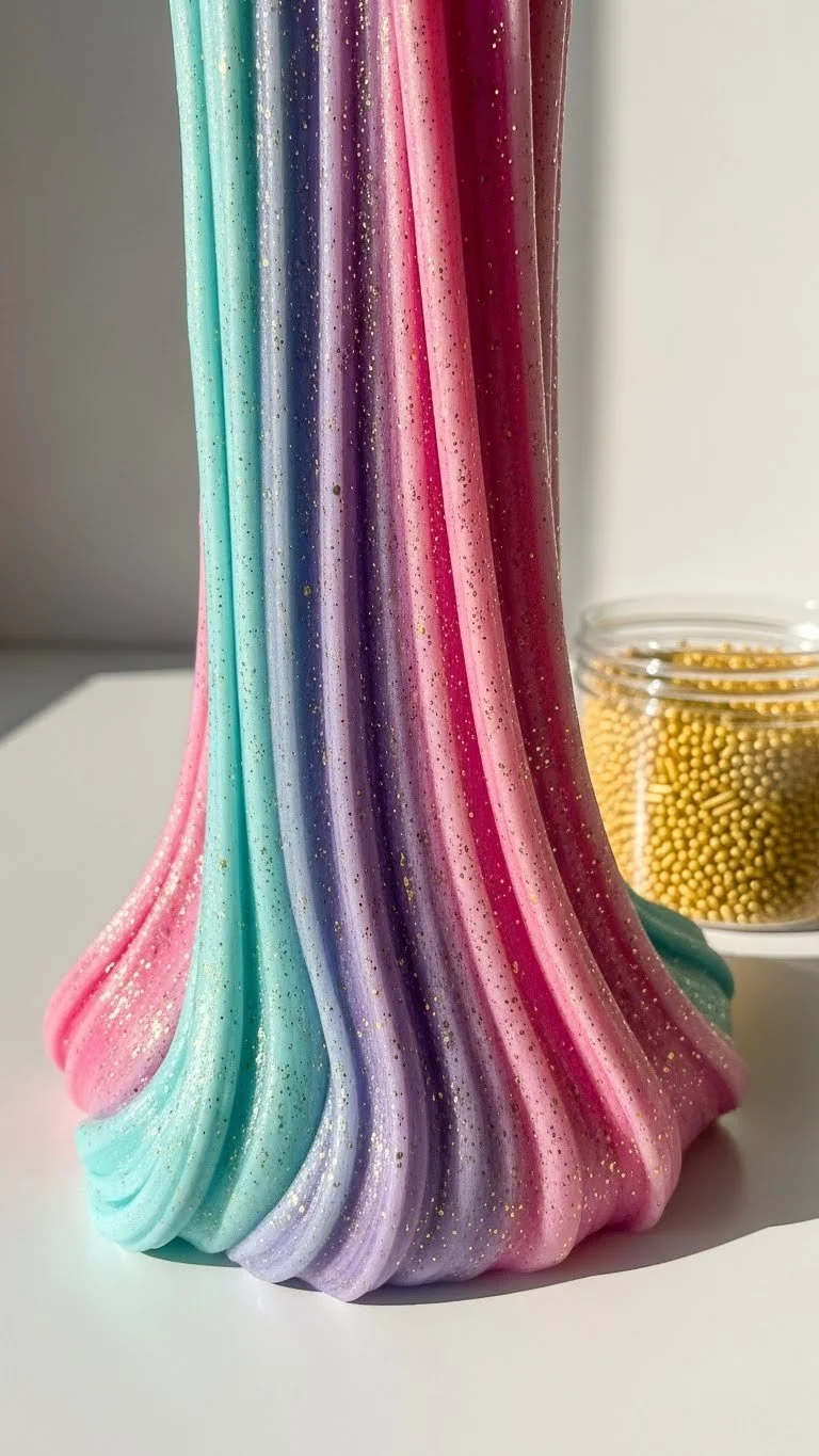 Menmaid Sunset Slime showcasing vibrant colors inspired by sunset hues.