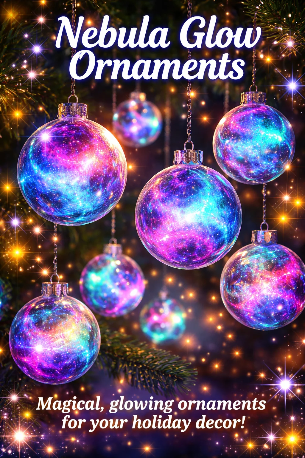 Colorful Nebula Glow Ornaments for home decor and gifts
