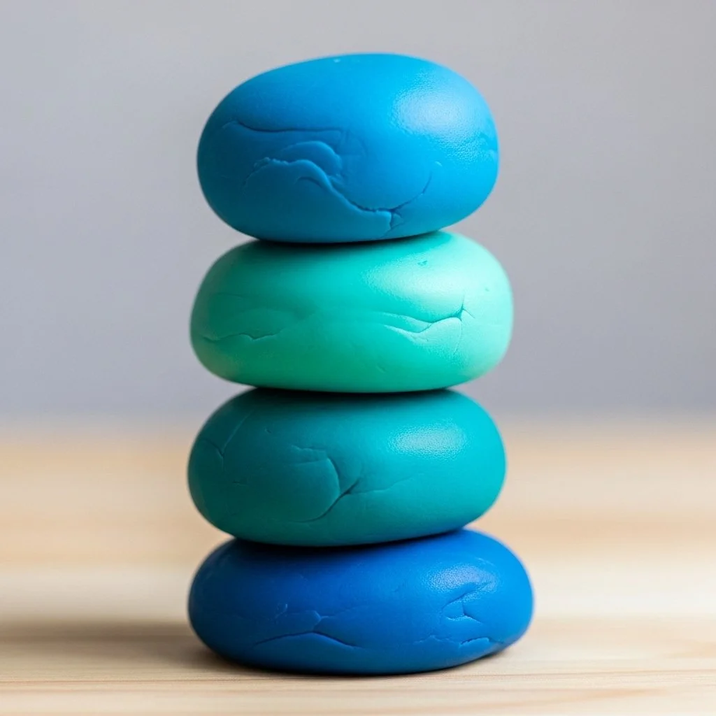 Colorful Ocean Playdough for sensory play and ocean-themed activities