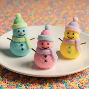 Beautiful pastel crystal snowman decoration for winter holidays