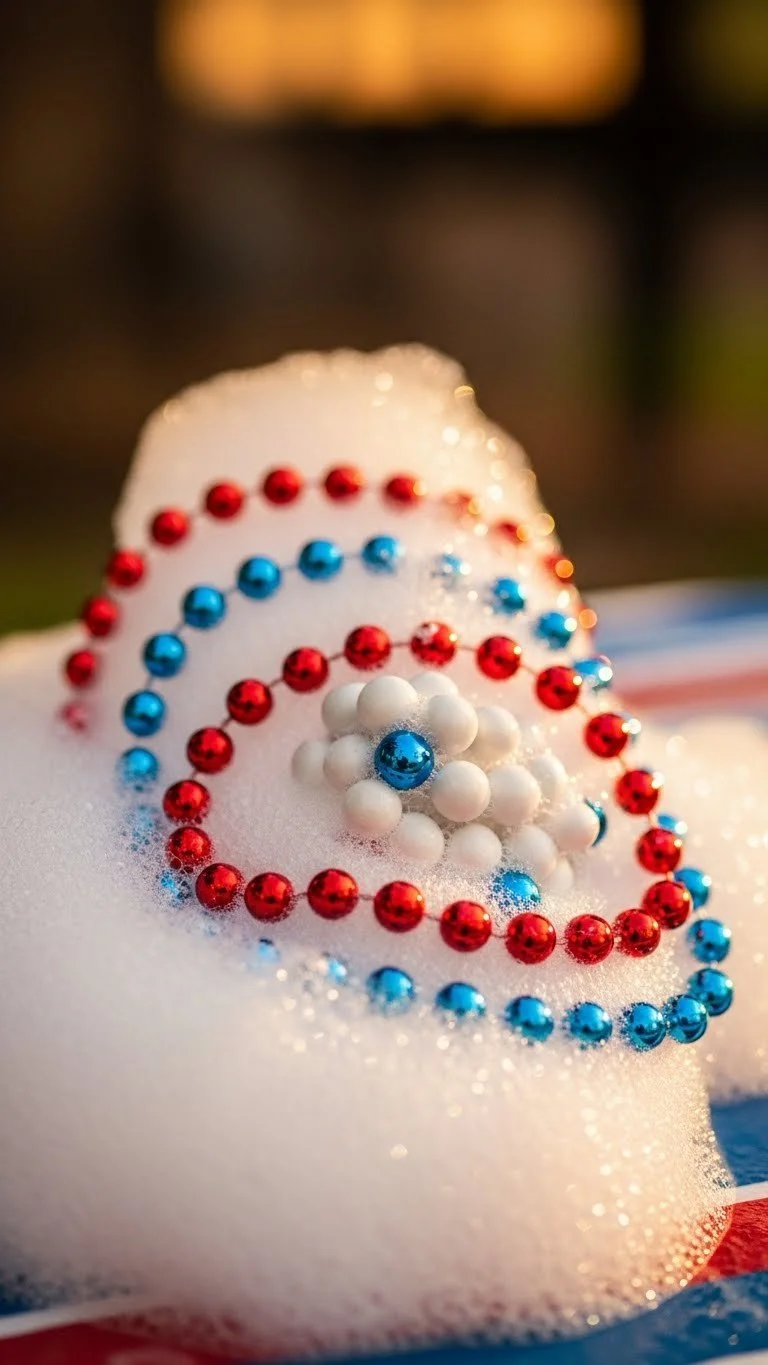 Patriotic Pop-Rocks Foam packaging and colorful display