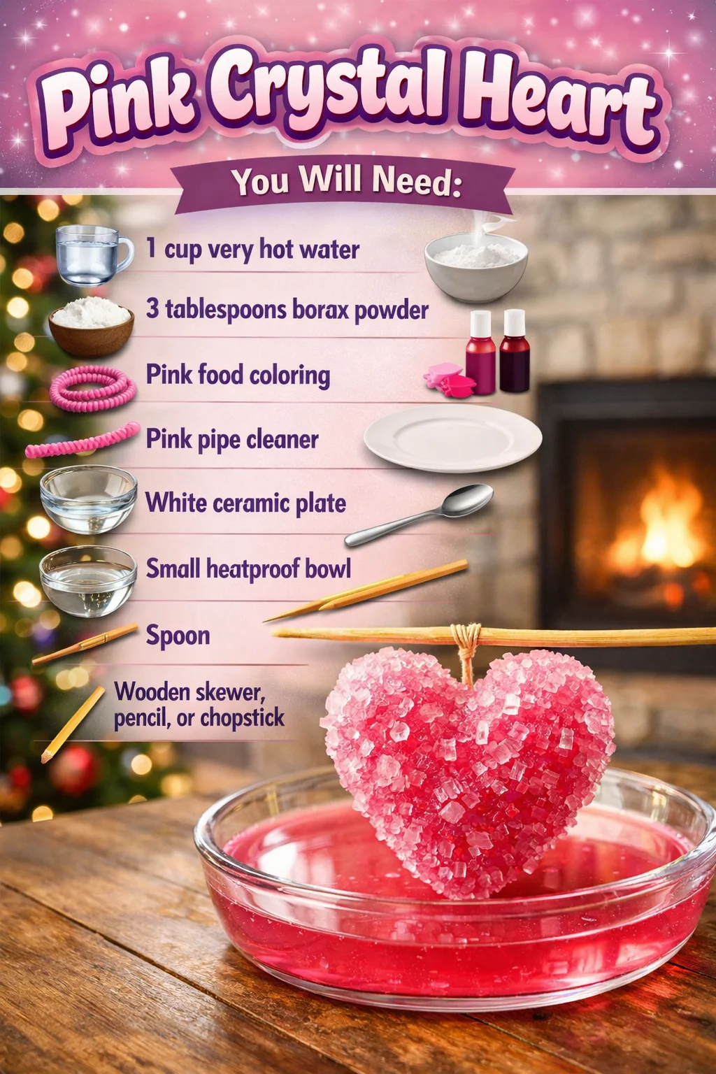 Beautiful Pink Crystal Heart display, symbolizing love and healing energy.