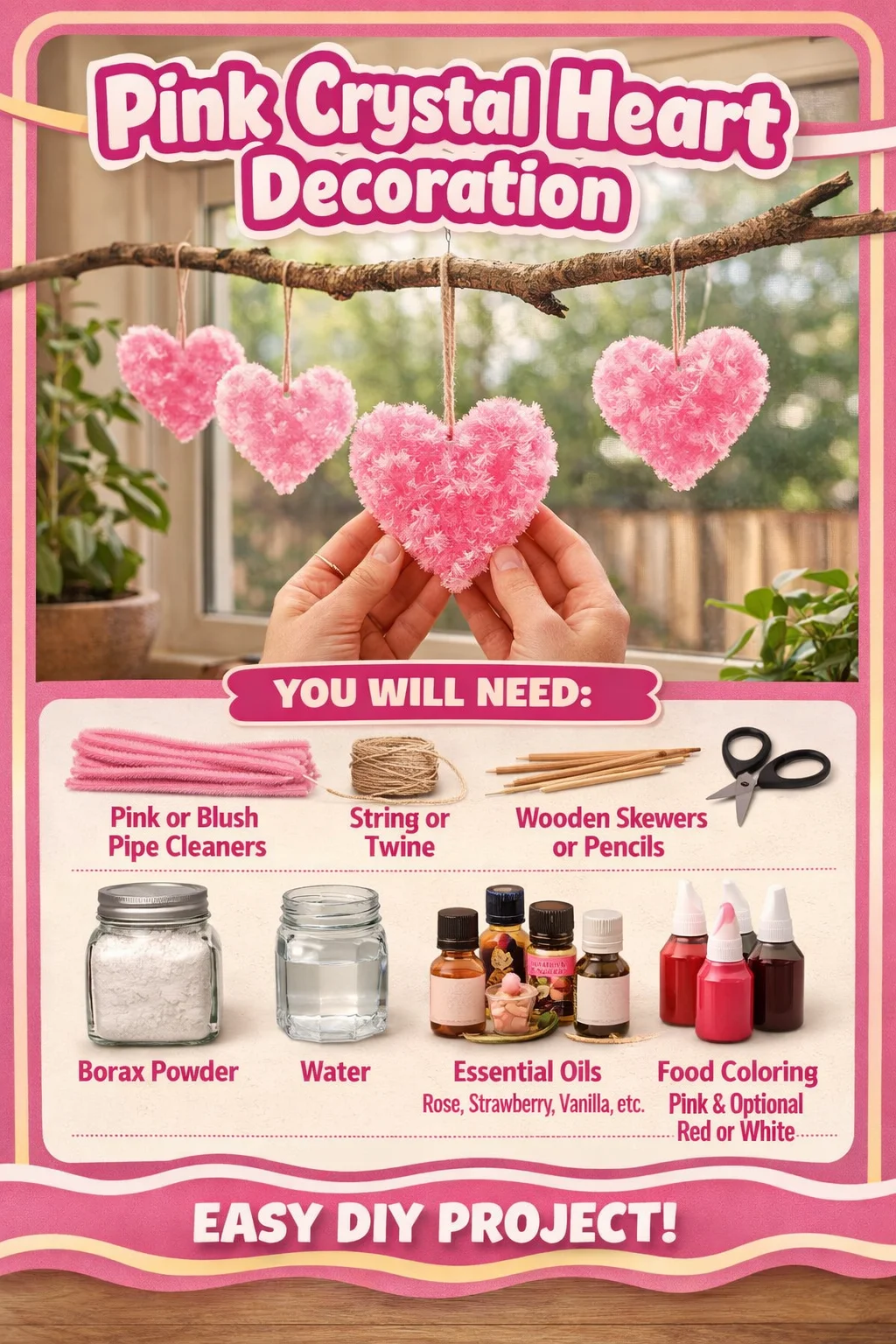 Elegant Pink Crystal Heart decoration for home and gifts