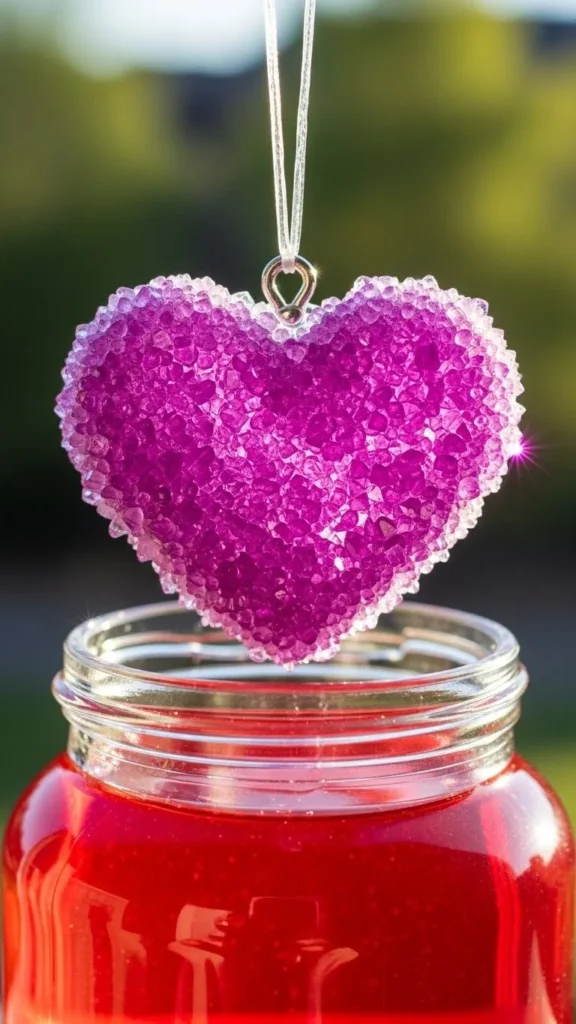 Pink Crystal Heart Ornament showcasing its beautiful and elegant design.