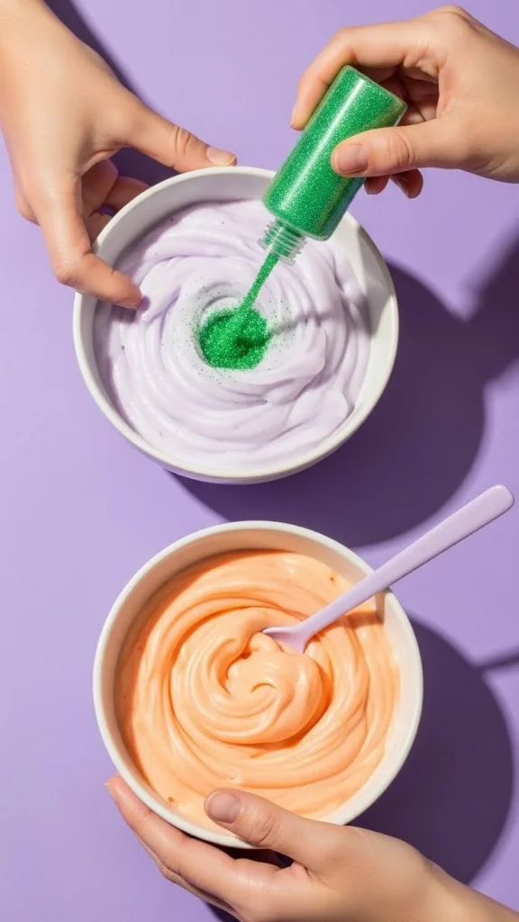 Purple and orange glow bubble foam play for fun activities