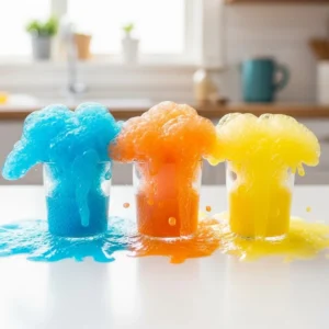 Colorful Rainbow Fountains illuminating a park with vibrant water displays.