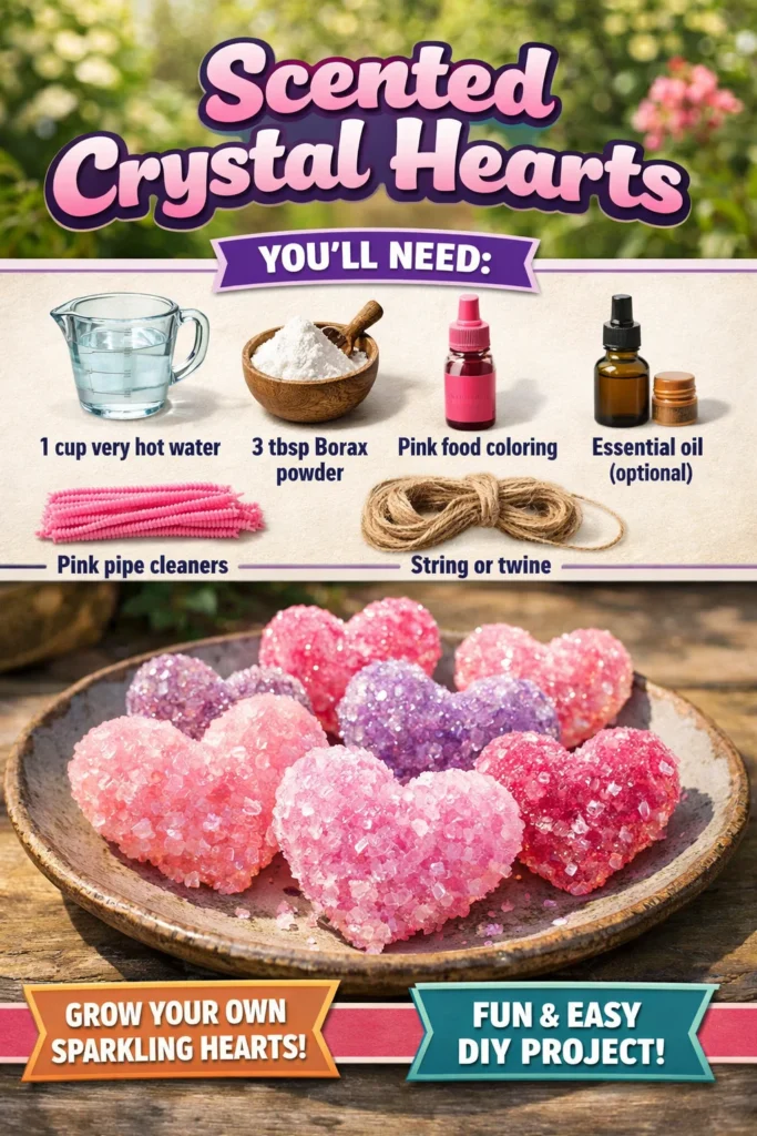 Beautiful scented crystal hearts for aromatic home decor