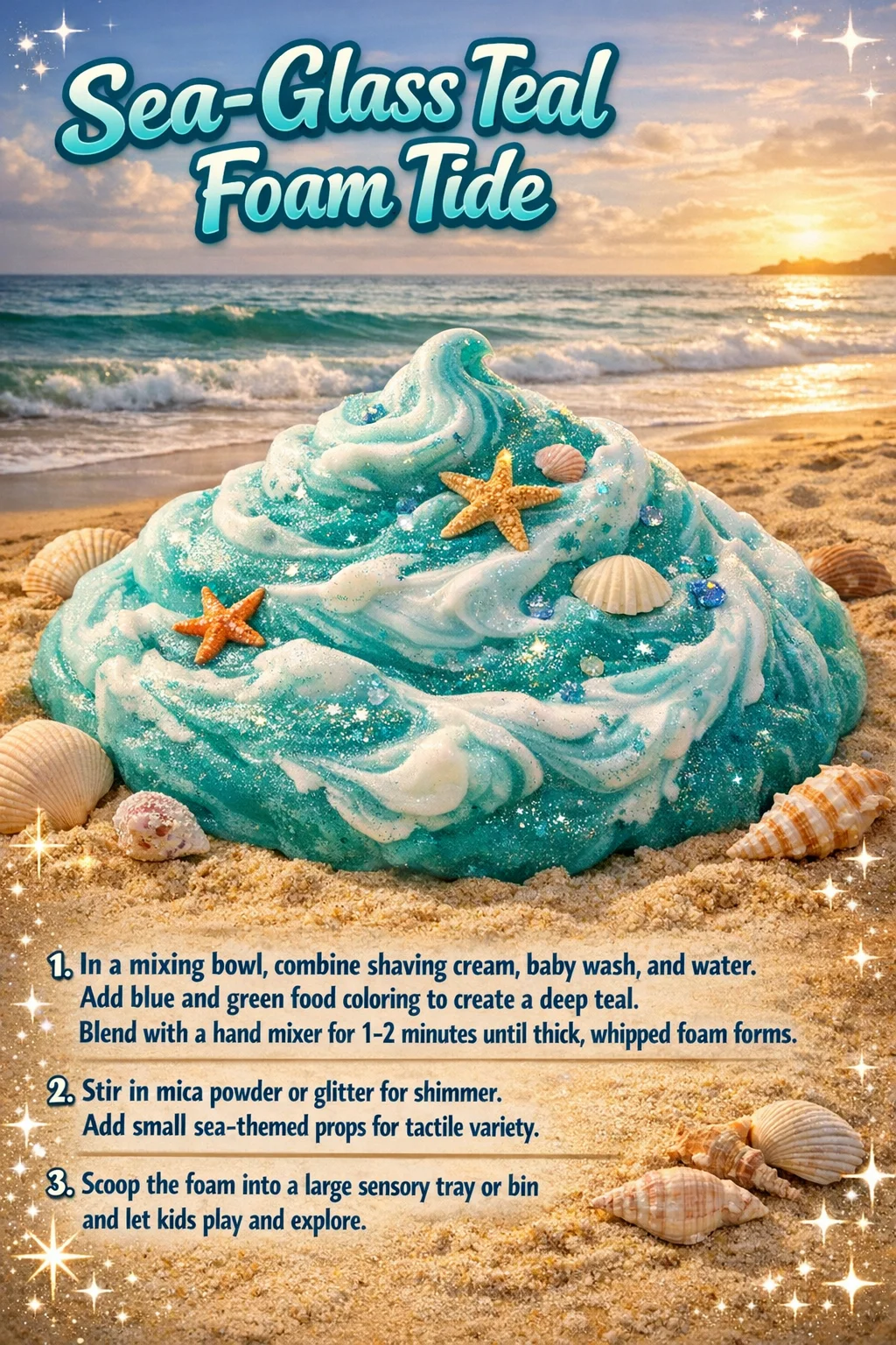 Beautiful Sea-Glass Teal Foam Tide reflecting tranquil ocean vibes