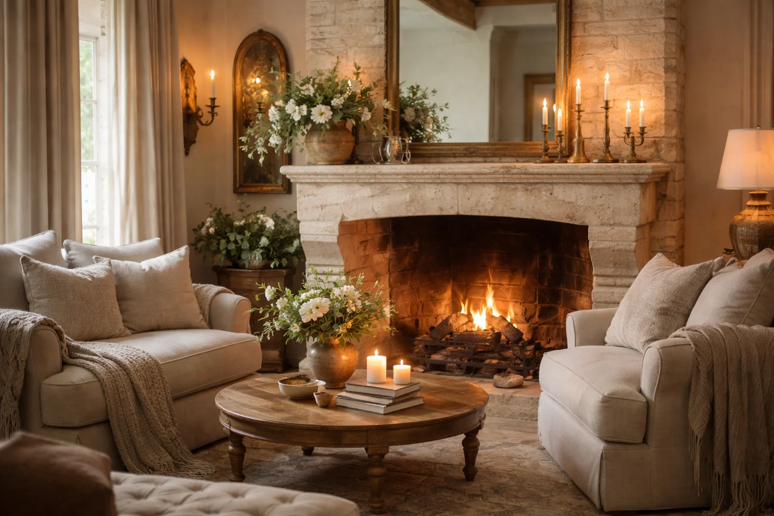 Soaring Ceilings and Intimate Zones: Embracing French Elegance