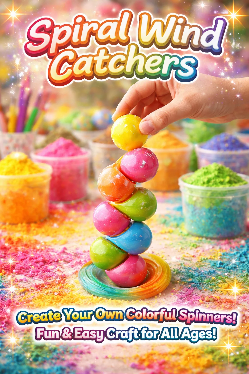 Spiral wind catchers swirling in the wind, adding charm to outdoor spaces.