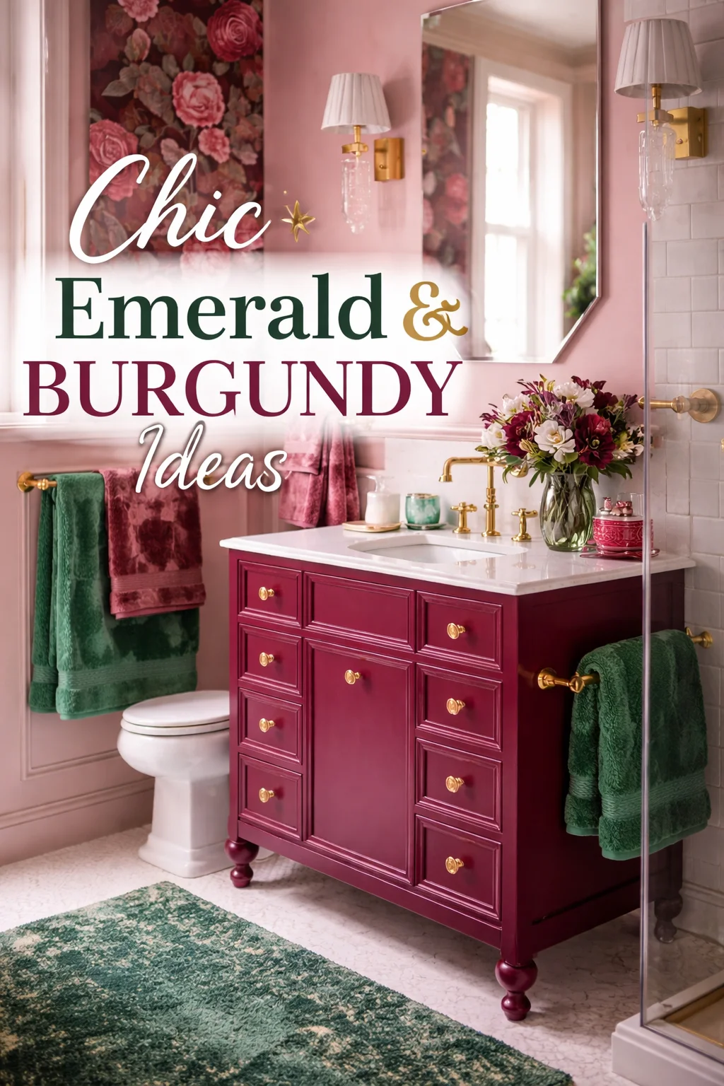 Stylish Emerald and Burgundy Bathroom Ideas for a Chic Look