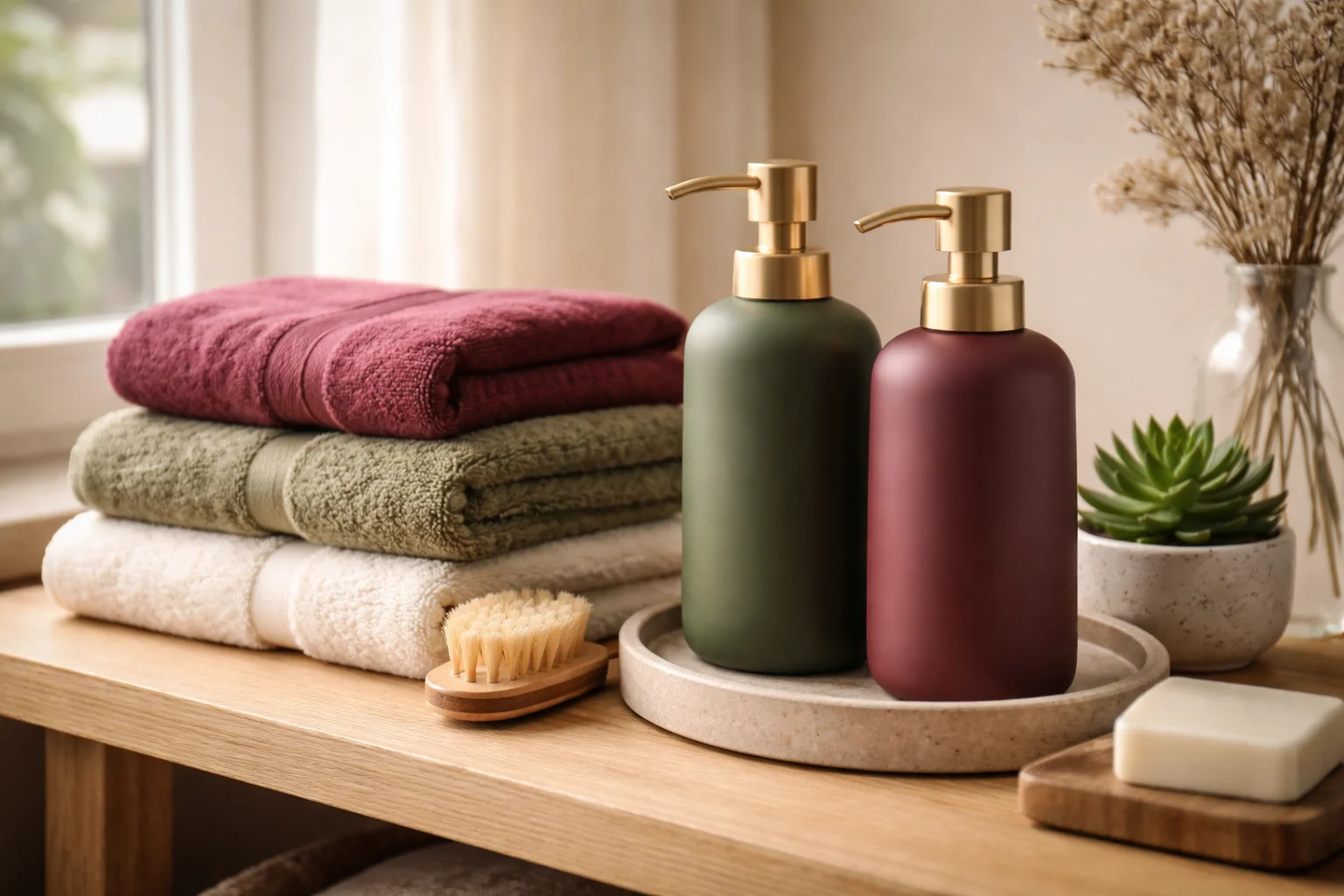 Stylish Olive Green and Burgundy Bathroom Makeover Ideas You'll Love