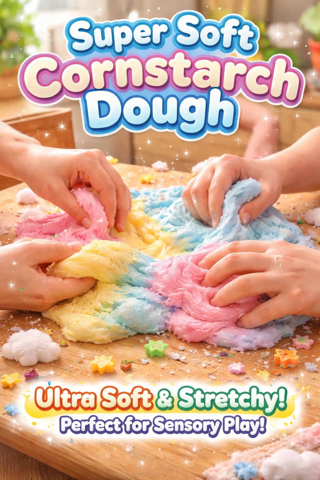 Super soft cornstarch dough for crafts and DIY projects