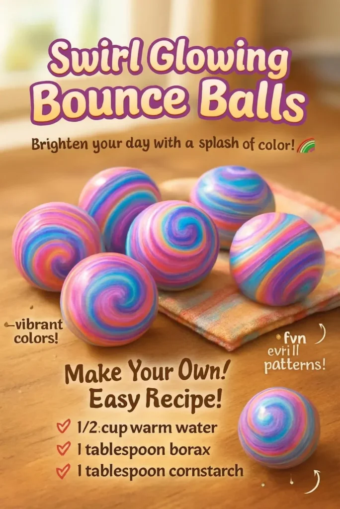 Swirl Glowing Bounce Ball in vibrant colors, perfect for nighttime play.