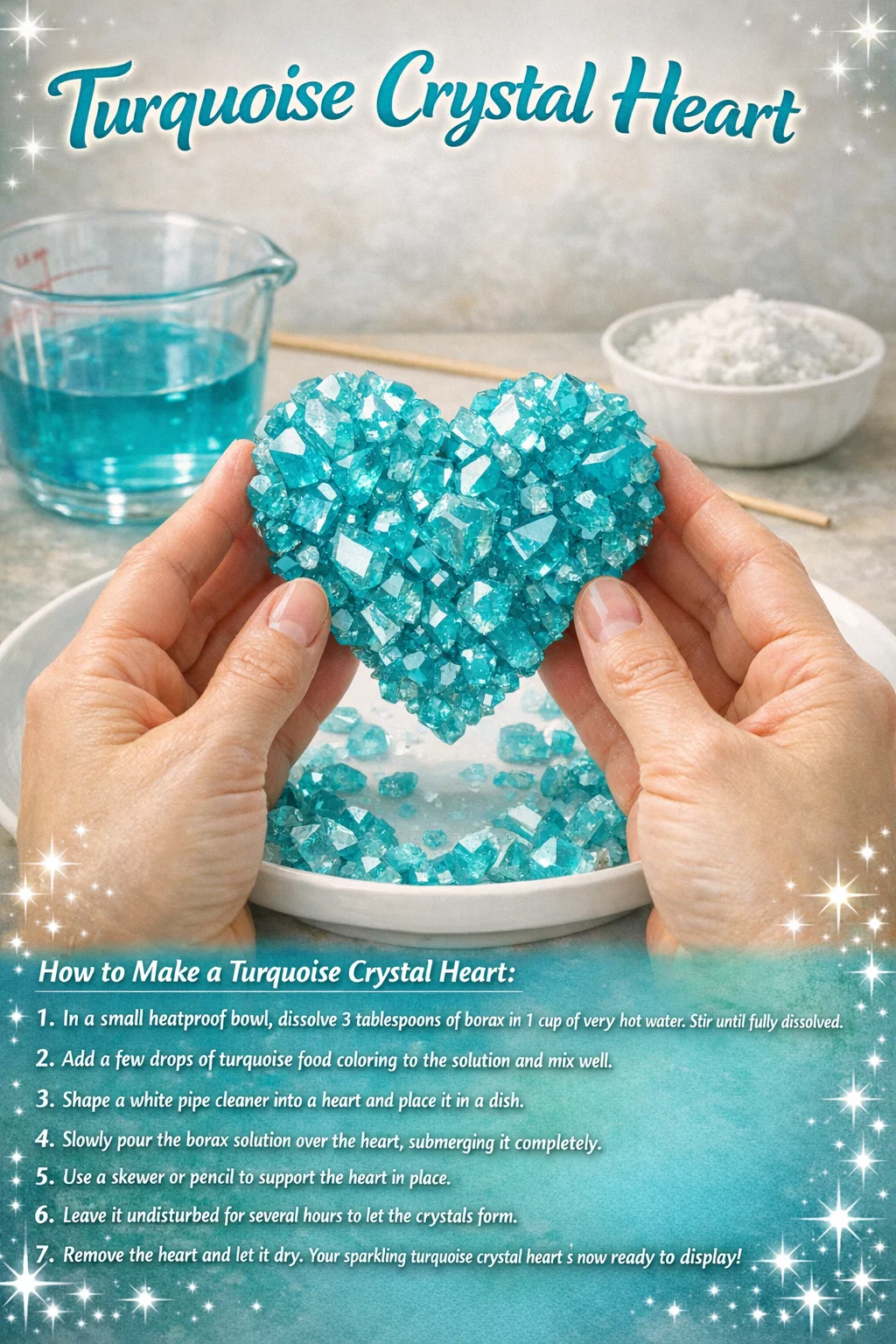 Turquoise crystal heart showcasing its vibrant color and natural beauty