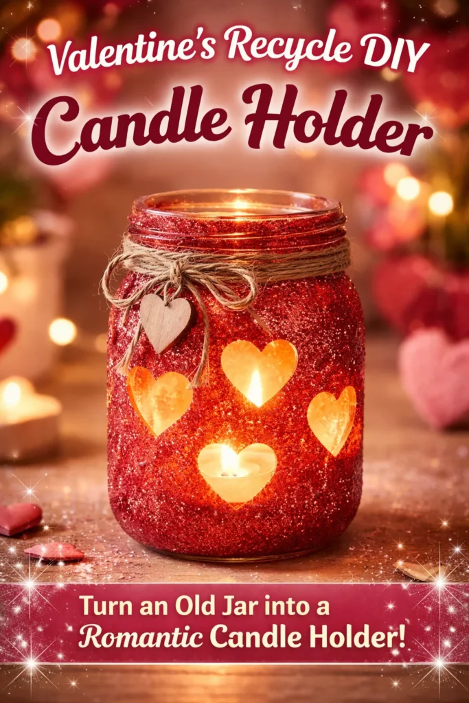 Valentine's Day recycled DIY candle holder craft project