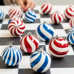 Colorful water marbled ornaments handcrafted for home decor.