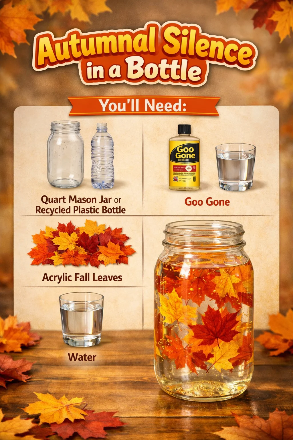 A serene bottle capturing the essence of autumnal silence.