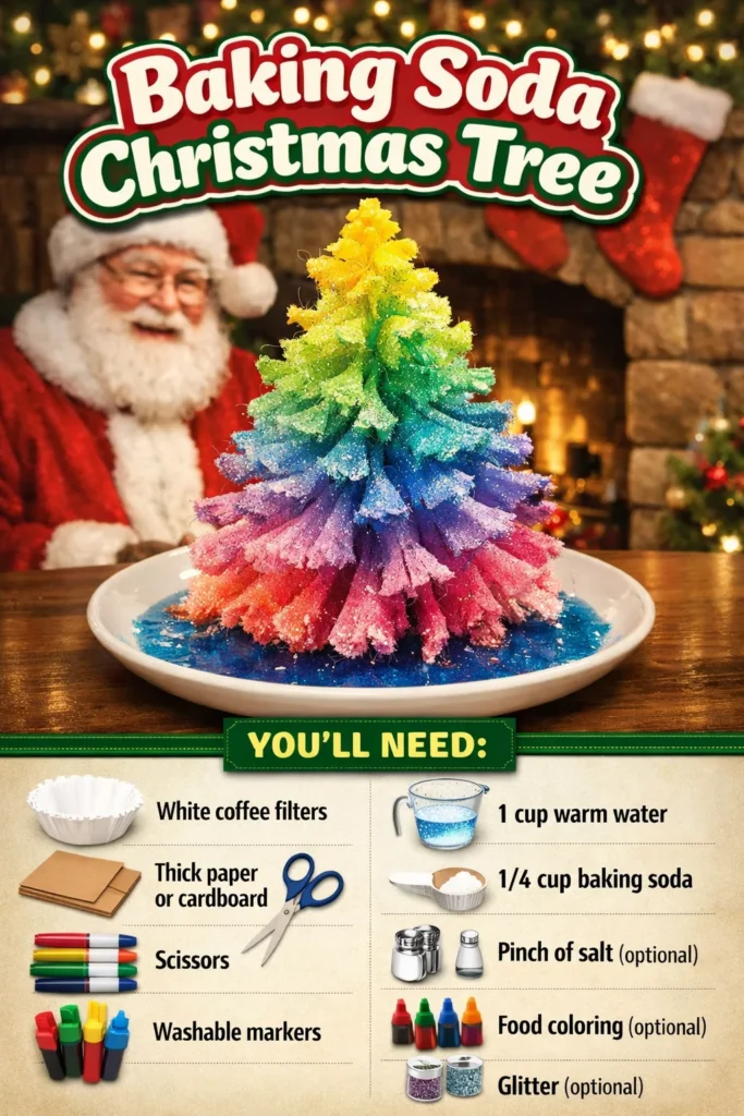 Baking soda Christmas tree decoration for holiday season