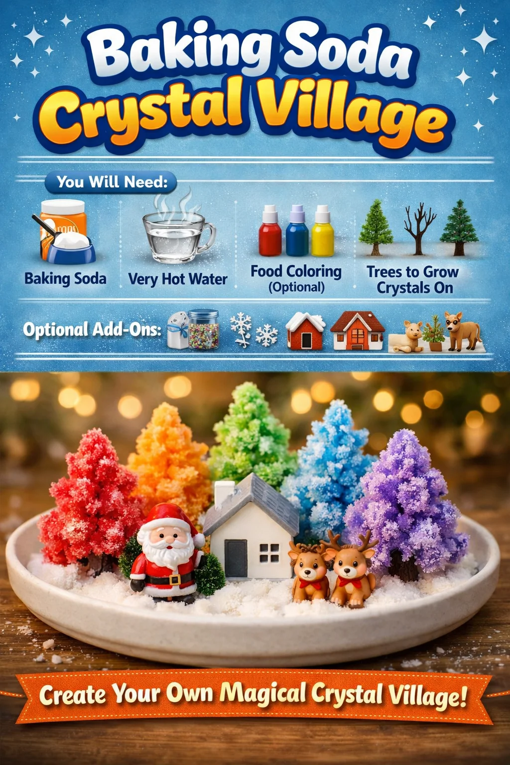 A picturesque representation of Baking Soda Crystal Village showcasing various uses.