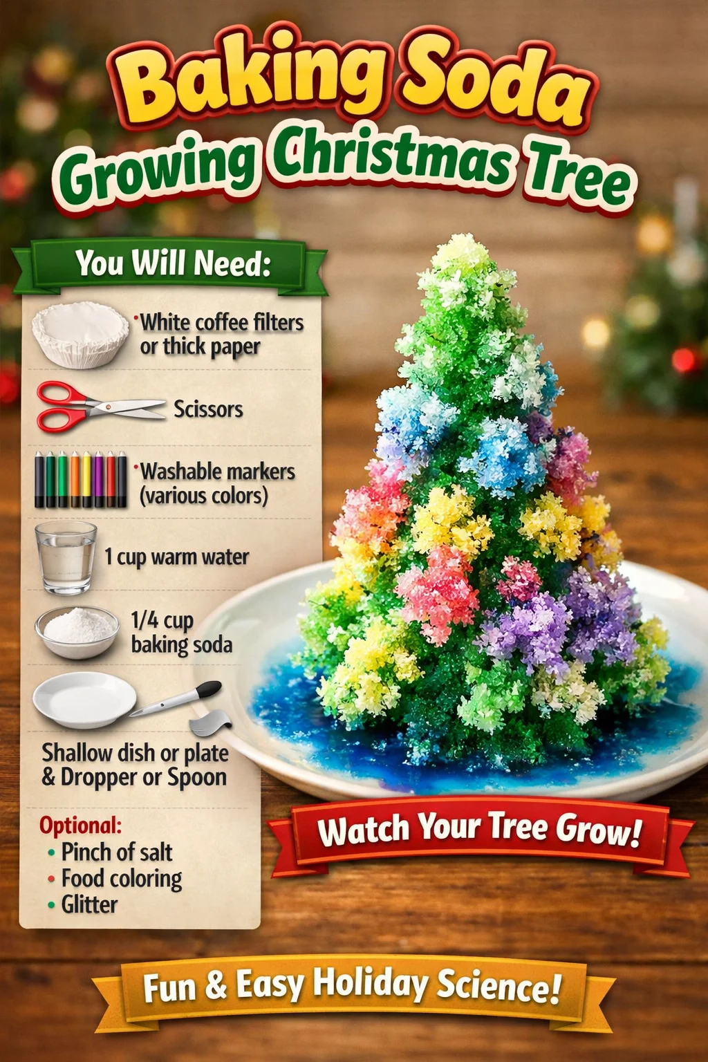 DIY baking soda Christmas tree decoration for festive holiday decor