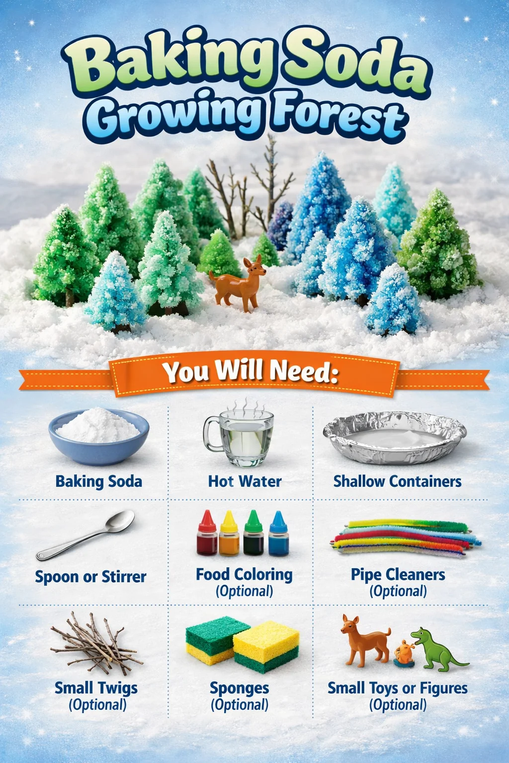 Baking soda used in eco-friendly practices to support forest growth.
