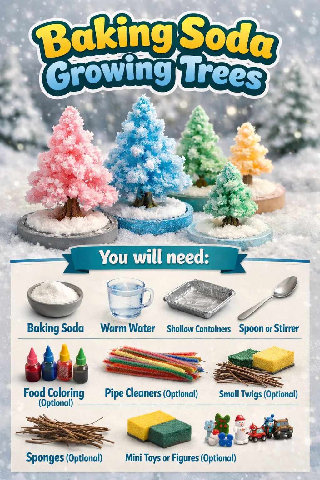 Baking soda used for nurturing healthy trees in a garden.