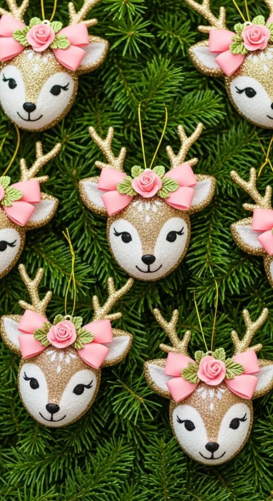 Handcrafted baking soda reindeer ornament for holiday decor