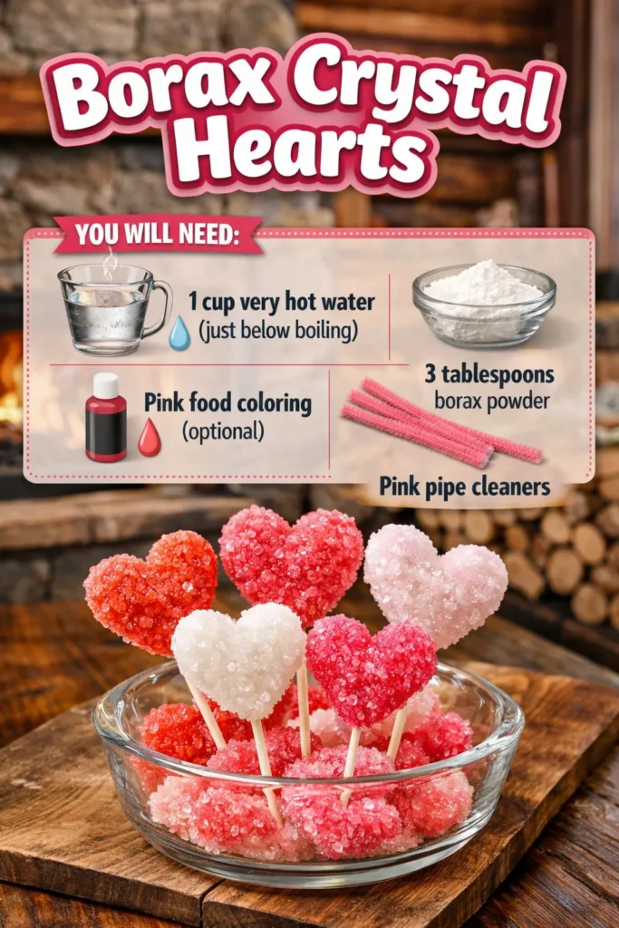 Colorful Borax Crystal Hearts handmade from natural Borax crystals