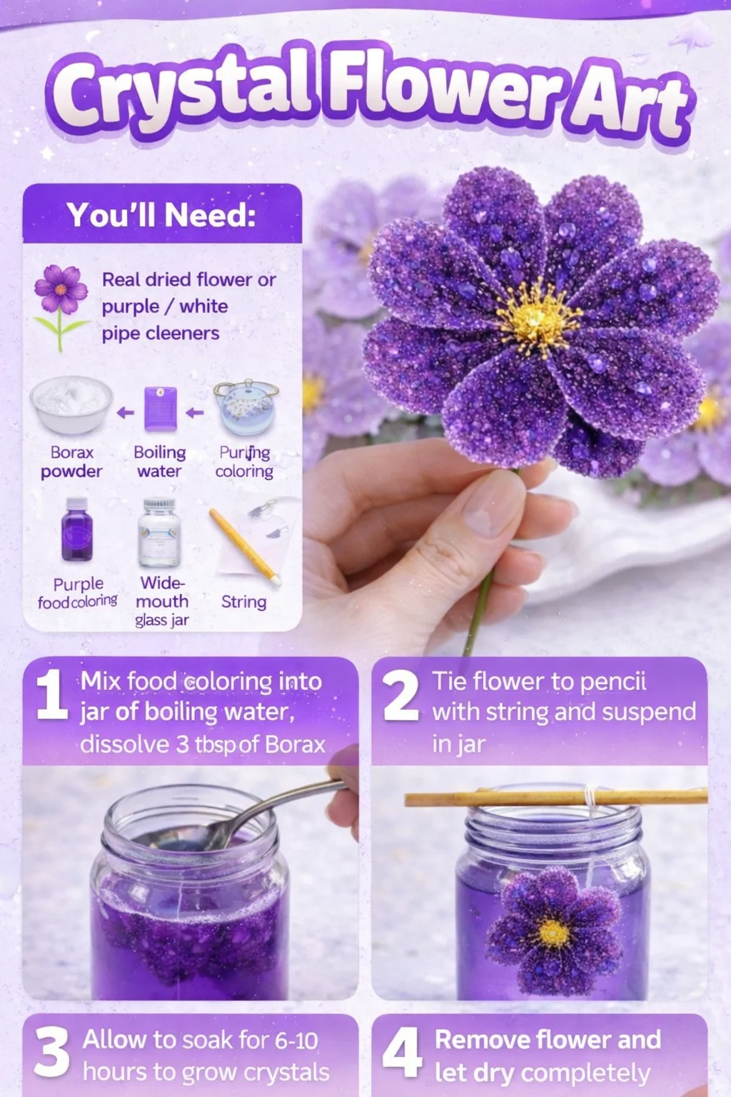 Stunning crystal flower art piece showcasing intricate floral designs.