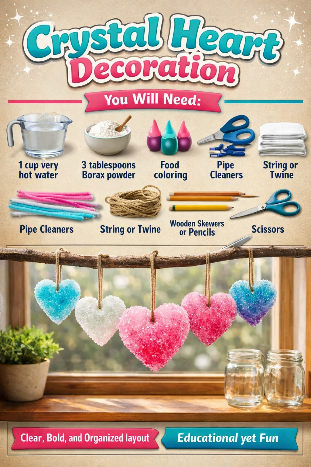 Beautiful crystal heart decoration for elegant home decor