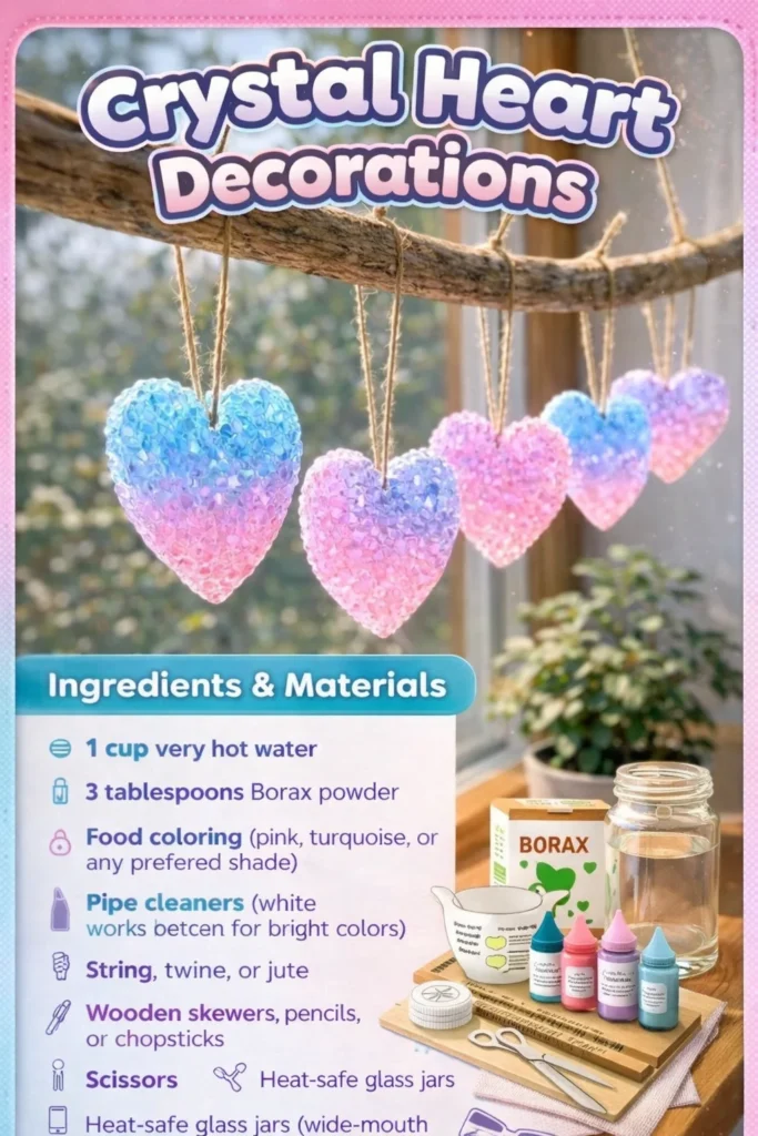 Elegant decorations featuring beautiful crystal heart designs
