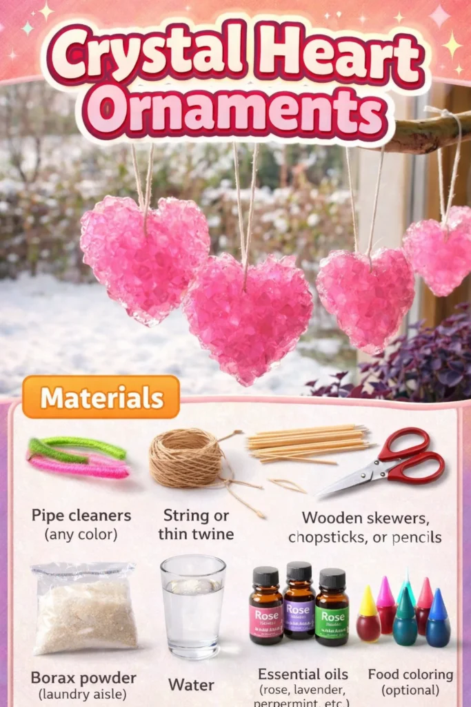 Beautiful Crystal Heart ornaments for decoration and gifts.