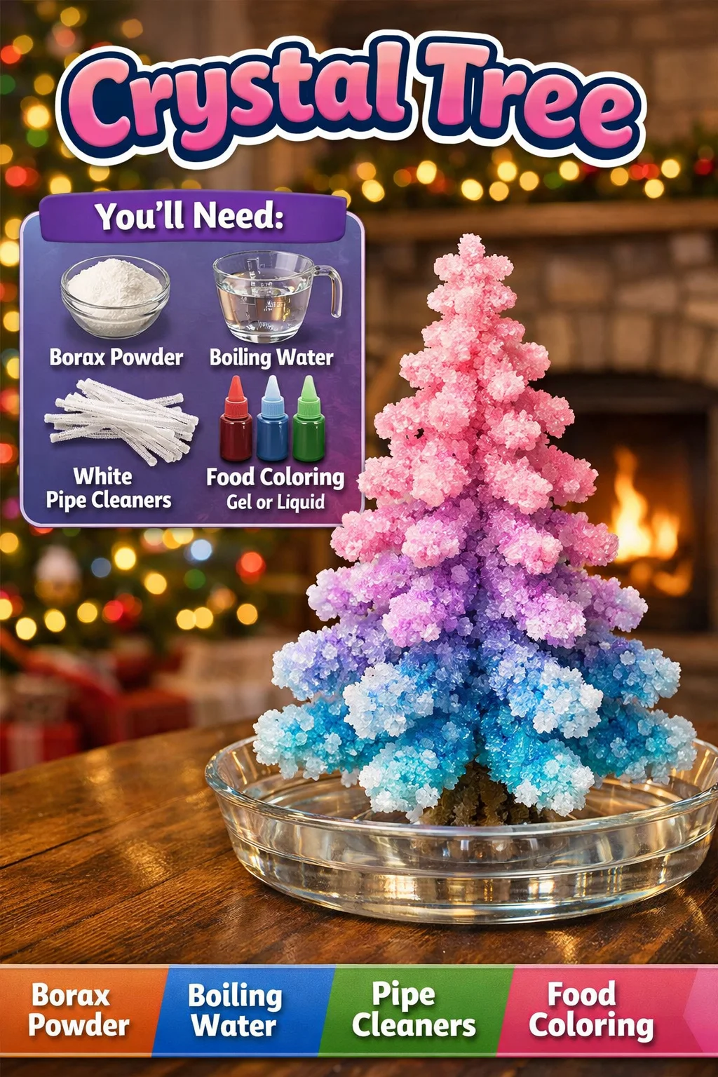 A stunning crystal tree showcasing vibrant gemstones and intricate design.
