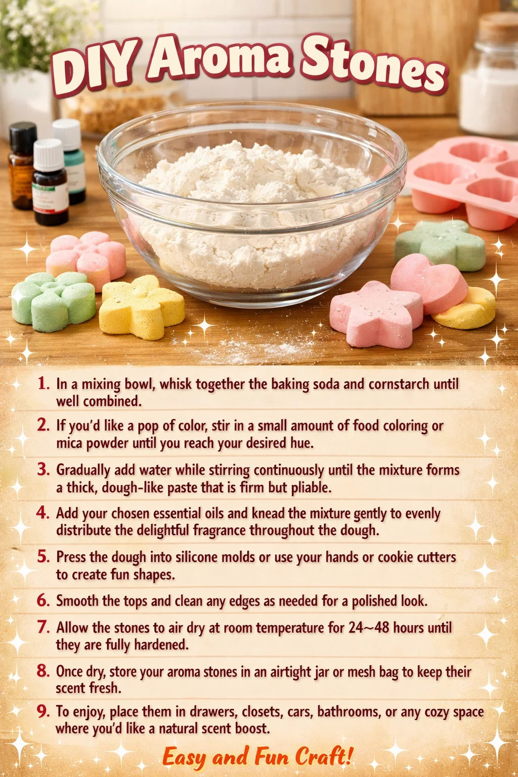 DIY aroma stones for home fragrance and relaxation