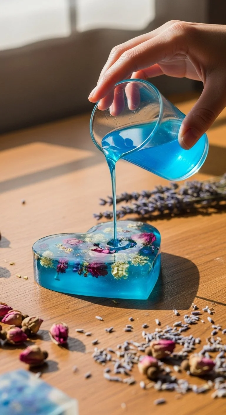 Colorful DIY bioplastic heart ornaments handmade for festive decor.