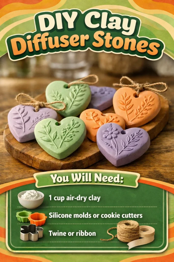 DIY clay diffuser stones for natural home fragrance
