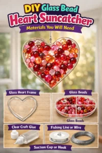 DIY Glass Bead Heart Suncatcher Materials You Will Need