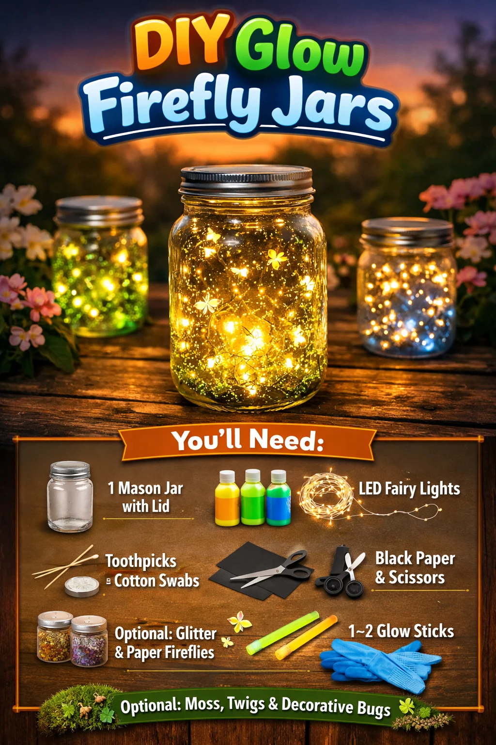 DIY Glow Firefly Jars for magical home decor and ambiance