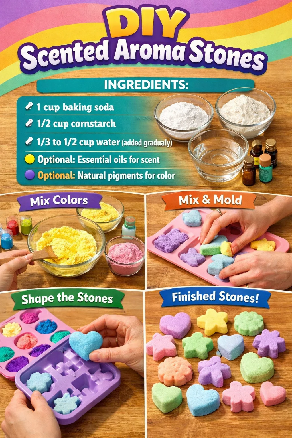 DIY scented aroma stones for natural home fragrance and relaxation.