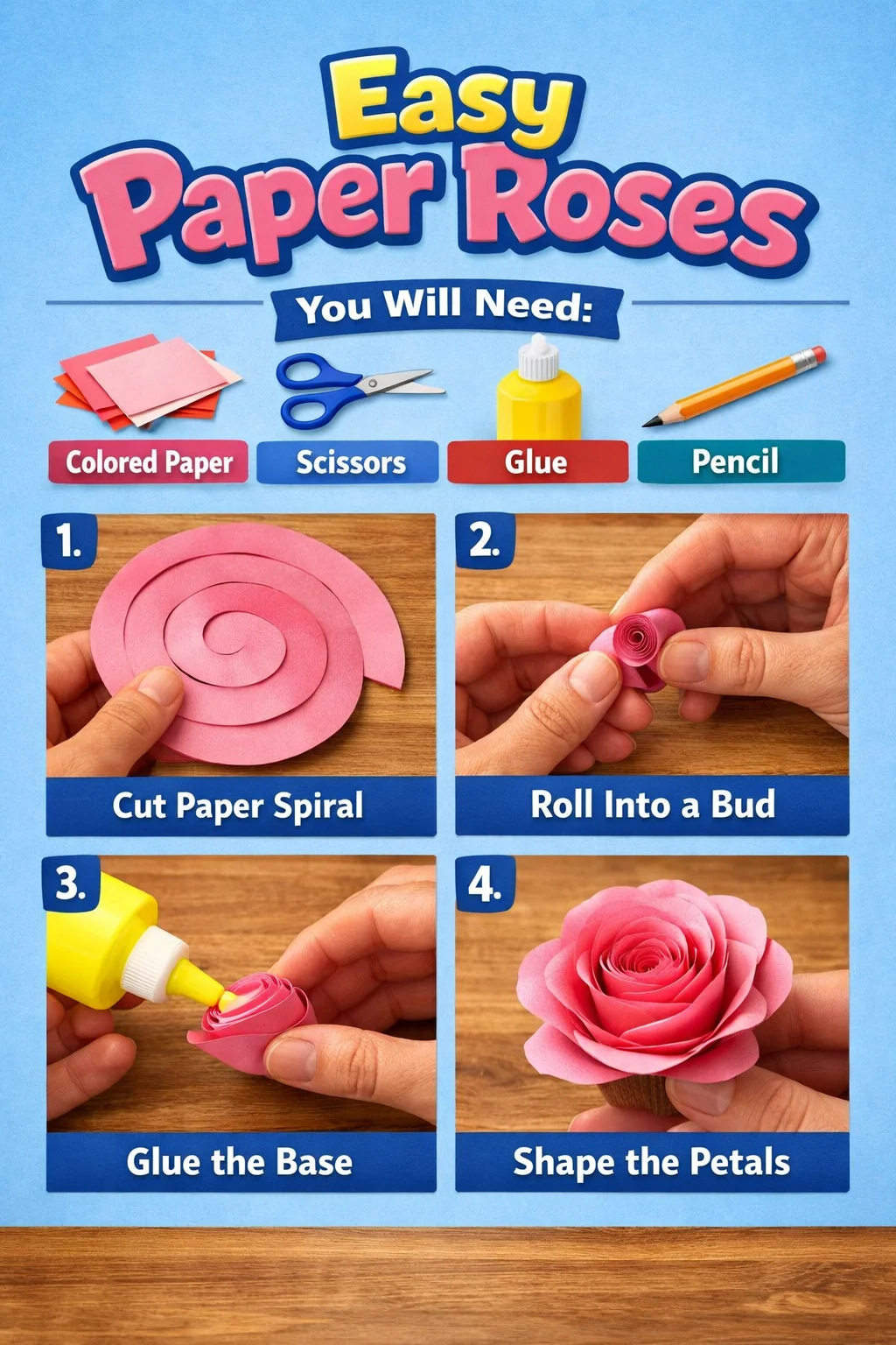 Step-by-step guide to creating easy paper roses for crafts and decor