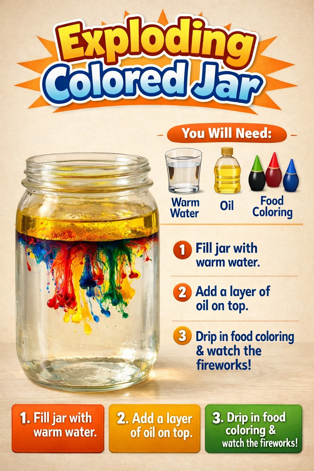 Exploding colored jar showcasing vibrant colors and unique design