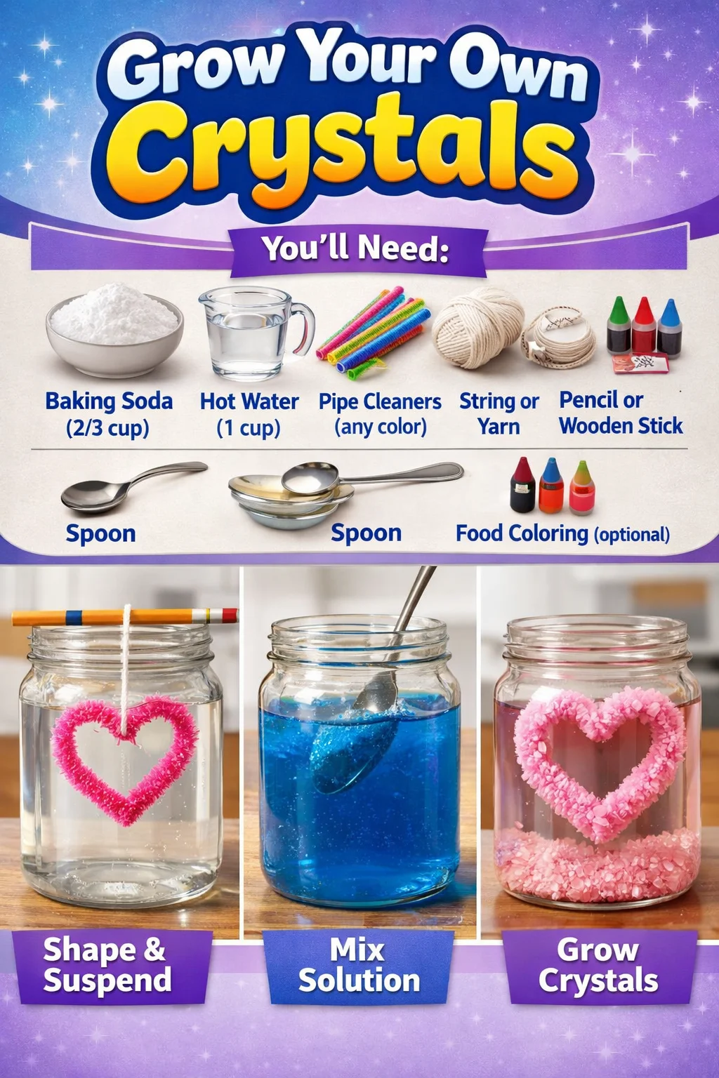 Step-by-step guide to growing your own crystals at home