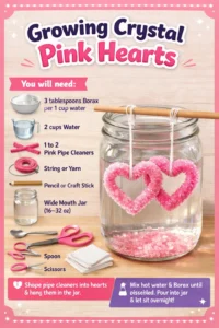 Growing Crystal Pink Hearts