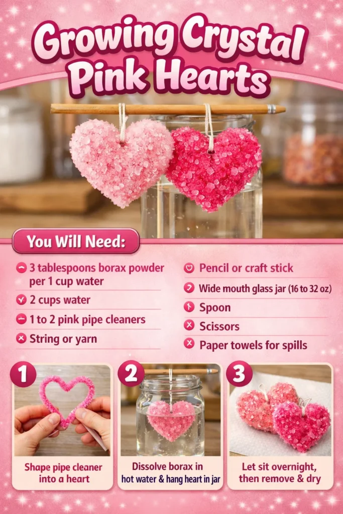 Beautiful garden with blooming crystal pink hearts flowers