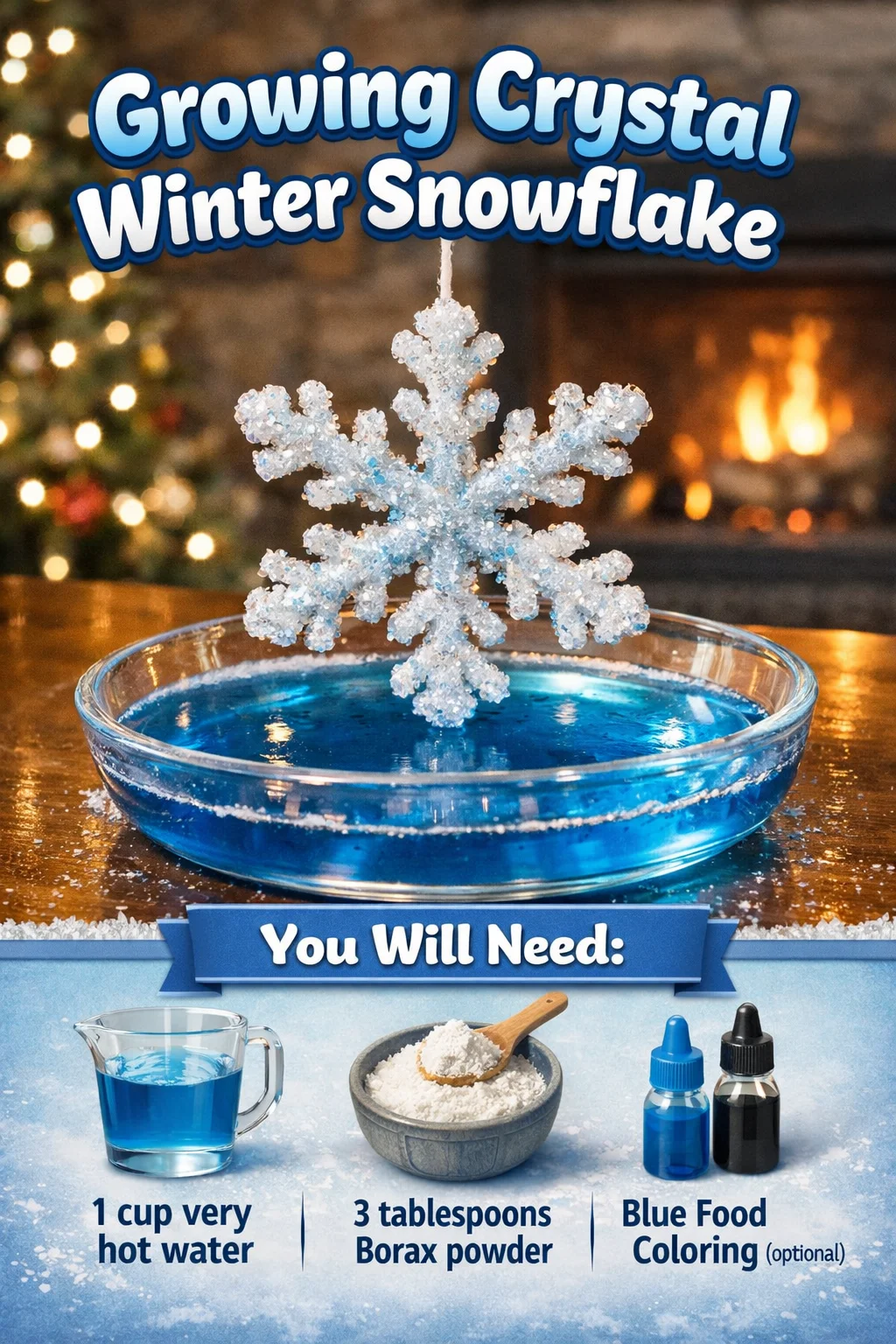 Vivid Crystal Winter Snowflake crystals formed beautifully in a winter setting.