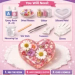 How to Decorate Resin with Dried Flowers and Glitter