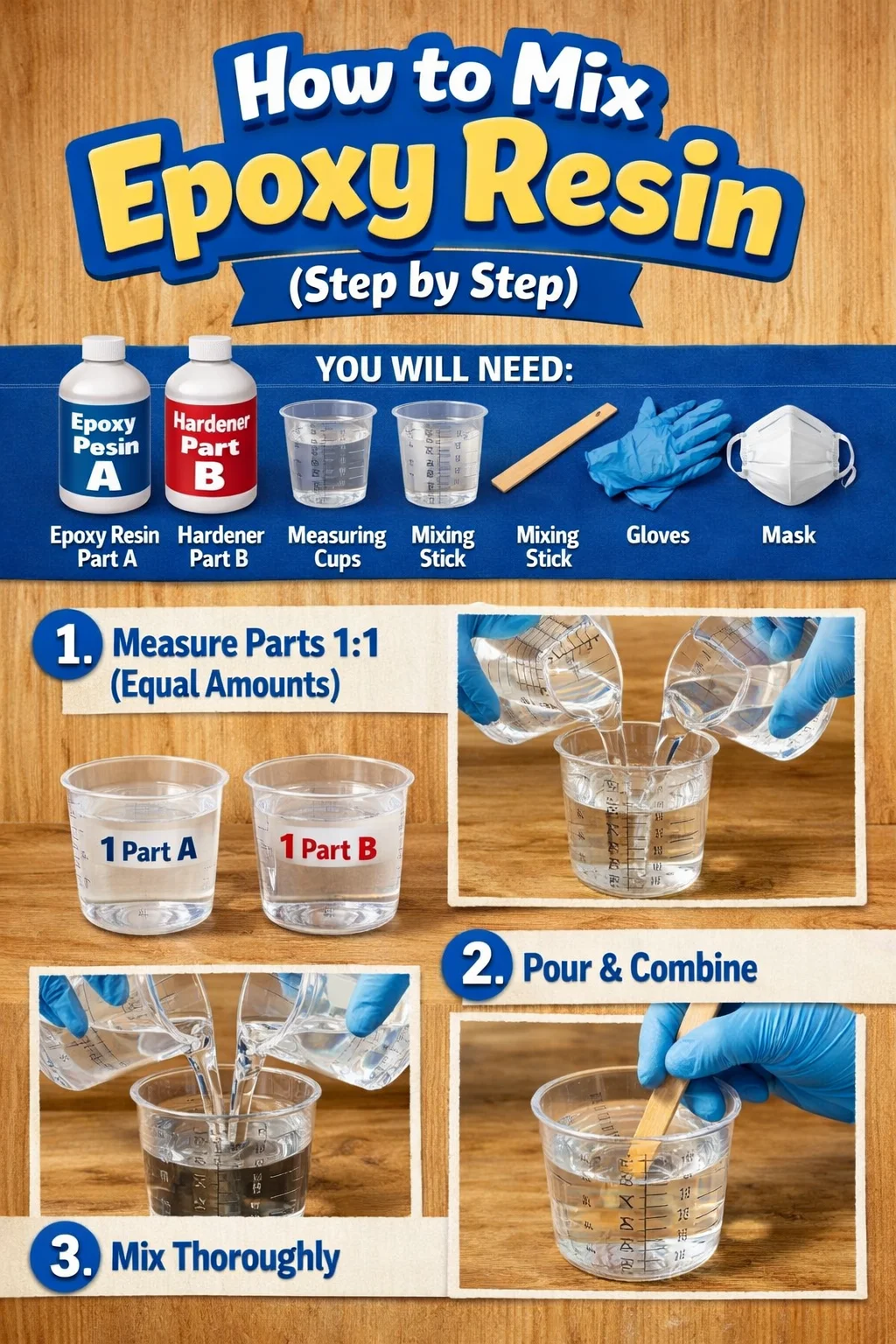 Step-by-step guide to mixing epoxy resin for crafting and repairs